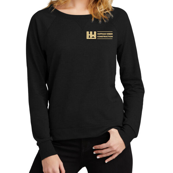 District Womens Featherweight French Terry Long Sleeve Crewneck - Embroidered Logo Thumbnail