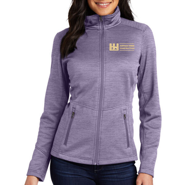 Port Authority Womens Digi Stripe Fleece Jacket - Embroidered Logo Thumbnail