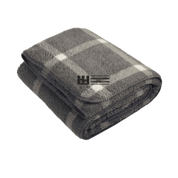 Port Authority Double Sided Sherpa/Plush Blanket - Embroidered Logo Thumbnail