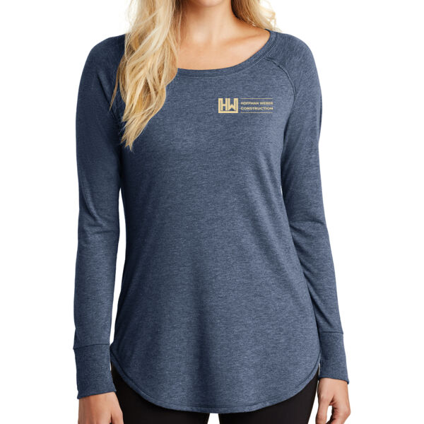 District Womens Perfect Tri Long Sleeve Tunic Tee - Printed Logo Thumbnail