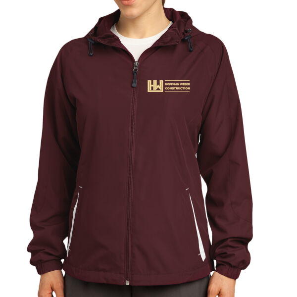 Sport-Tek Womens Colorblock Hooded Raglan Jacket - Embroidered Logo Thumbnail