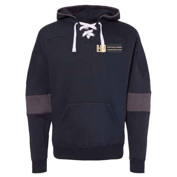 J America Sport Lace Colorblocked Fleece Hooded Sweatshirt - Printed Logo Thumbnail