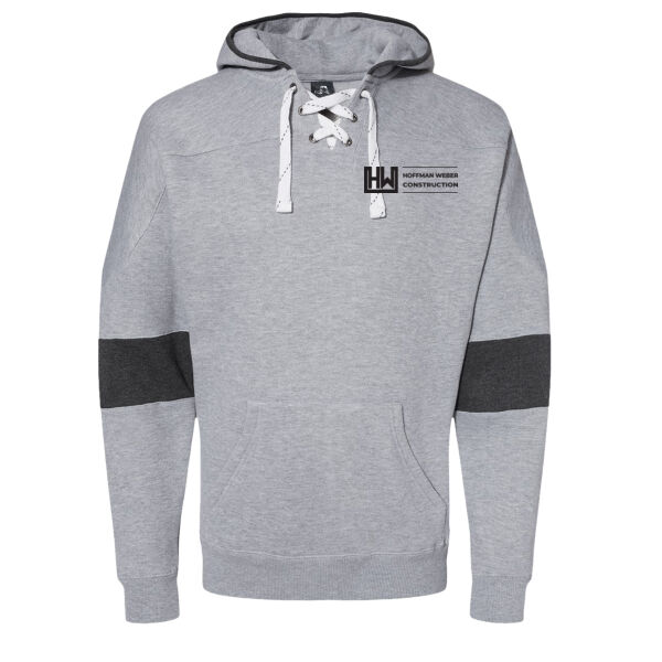 J America Sport Lace Colorblocked Fleece Hooded Sweatshirt - Printed Logo Thumbnail