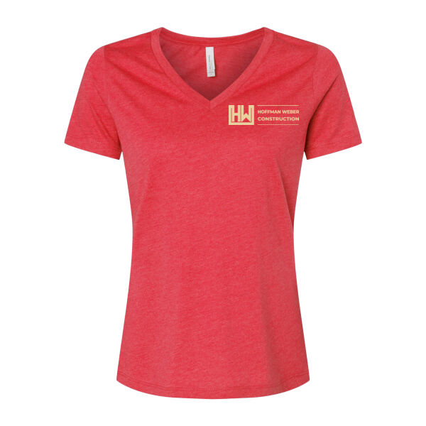 Womens Relaxed Heather CVC V Neck Tee - Printed Logo Thumbnail