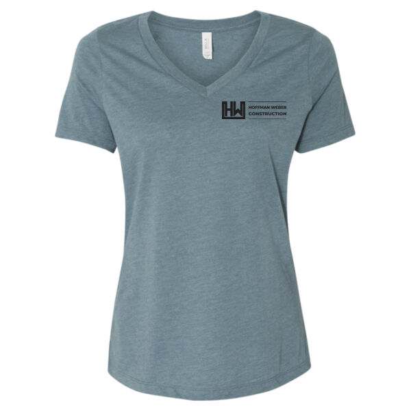 Womens Relaxed Heather CVC V Neck Tee - Printed Logo Thumbnail